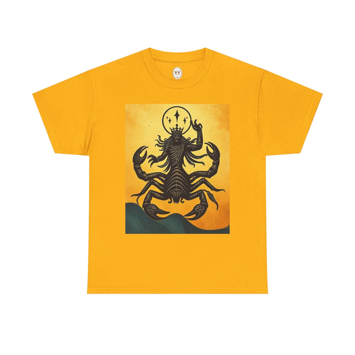 Unisex Heavy Cotton T-Shirt, Scorpion King, Print Art v1, Scorpio Zodiac Design