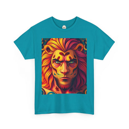 Unisex Heavy Cotton T-Shirt, Leo, Zodiac v2, Sexy Art