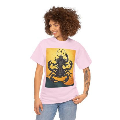 Unisex Heavy Cotton T-Shirt, Scorpion King, Print Art, Scorpio Zodiac Design