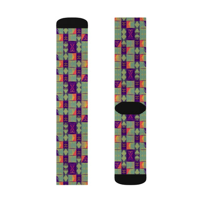Sublimation Socks, Aquarius, Zodiac v2, Shapes Pattern