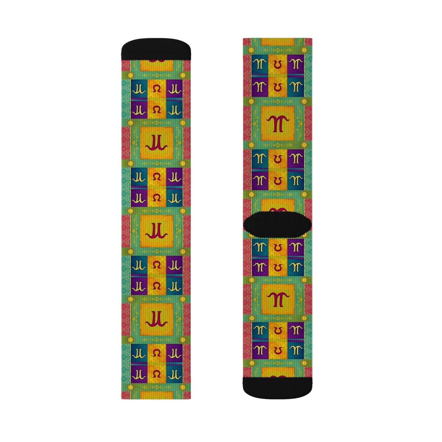 Sublimation Socks, Aquarius, Zodiac, Shapes Pattern