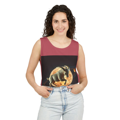 Unisex Garment-Dyed, Tank Top, Taurus Design, Planet Animal, 100% US cotton
