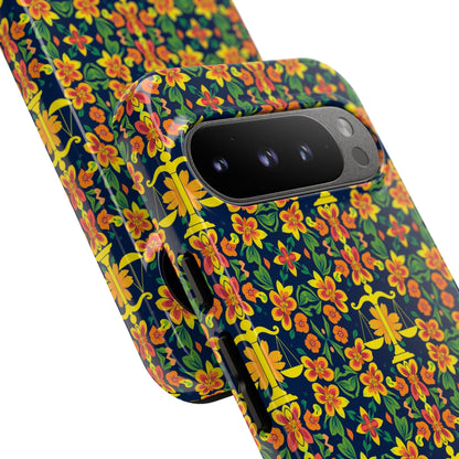 Tough Cases, Libra, Zodiac v3, Flower Pattern