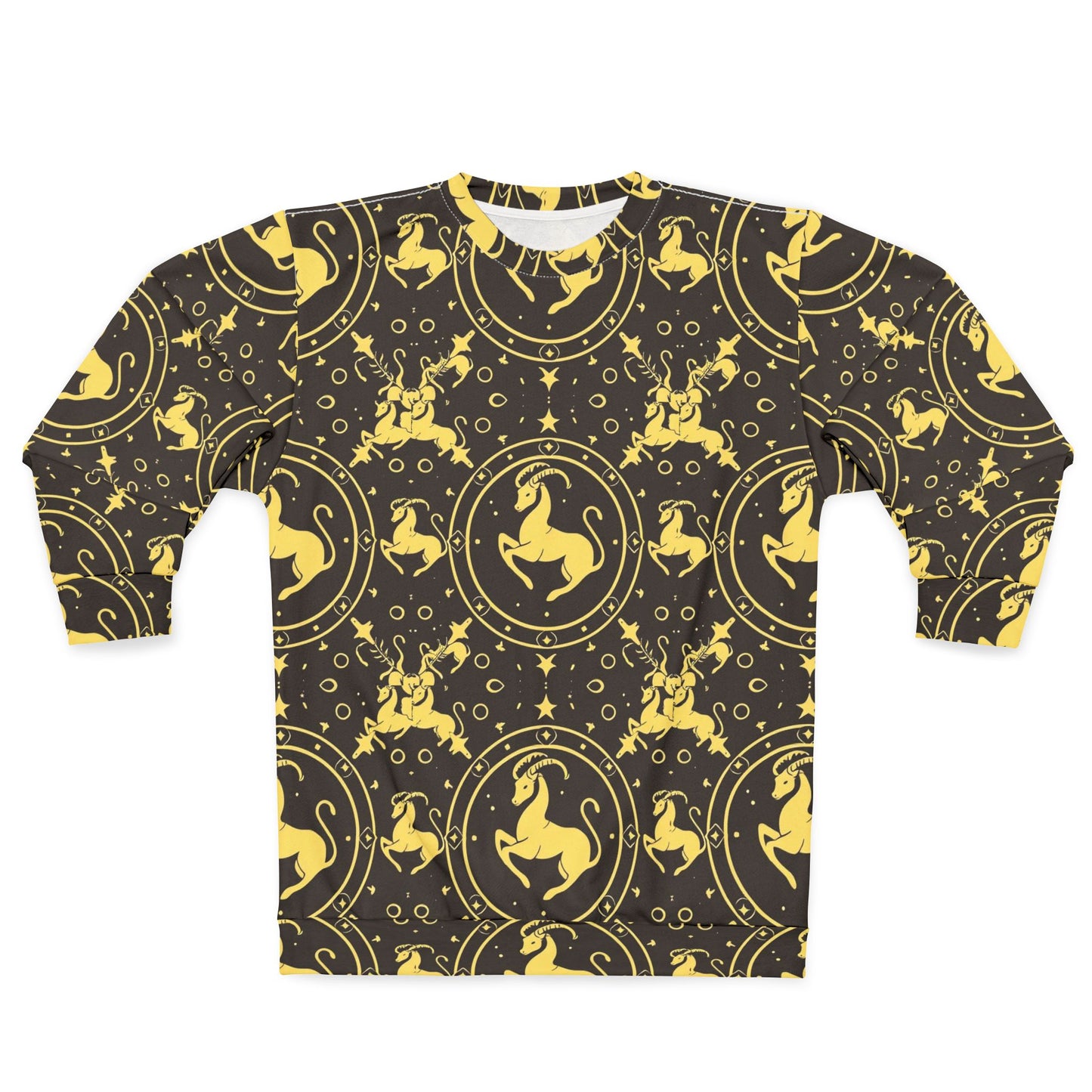Unisex Sweatshirt, Zodiac Design, Pattern v1, Capricorn, AOP
