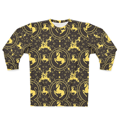 Unisex Sweatshirt, Zodiac Design, Pattern v1, Capricorn, AOP