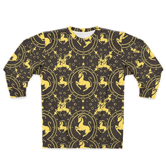 Unisex Sweatshirt, Zodiac Design, Pattern v1, Capricorn, AOP