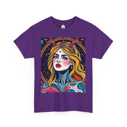 Unisex Heavy Cotton T-Shirt, Virgo, Zodiac v2, Sexy Art