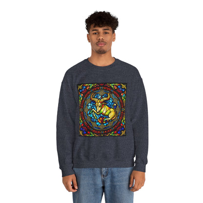 Unisex Heavy Blend™ Crewneck Sweatshirt, Glass, Taurus Zodiac Design