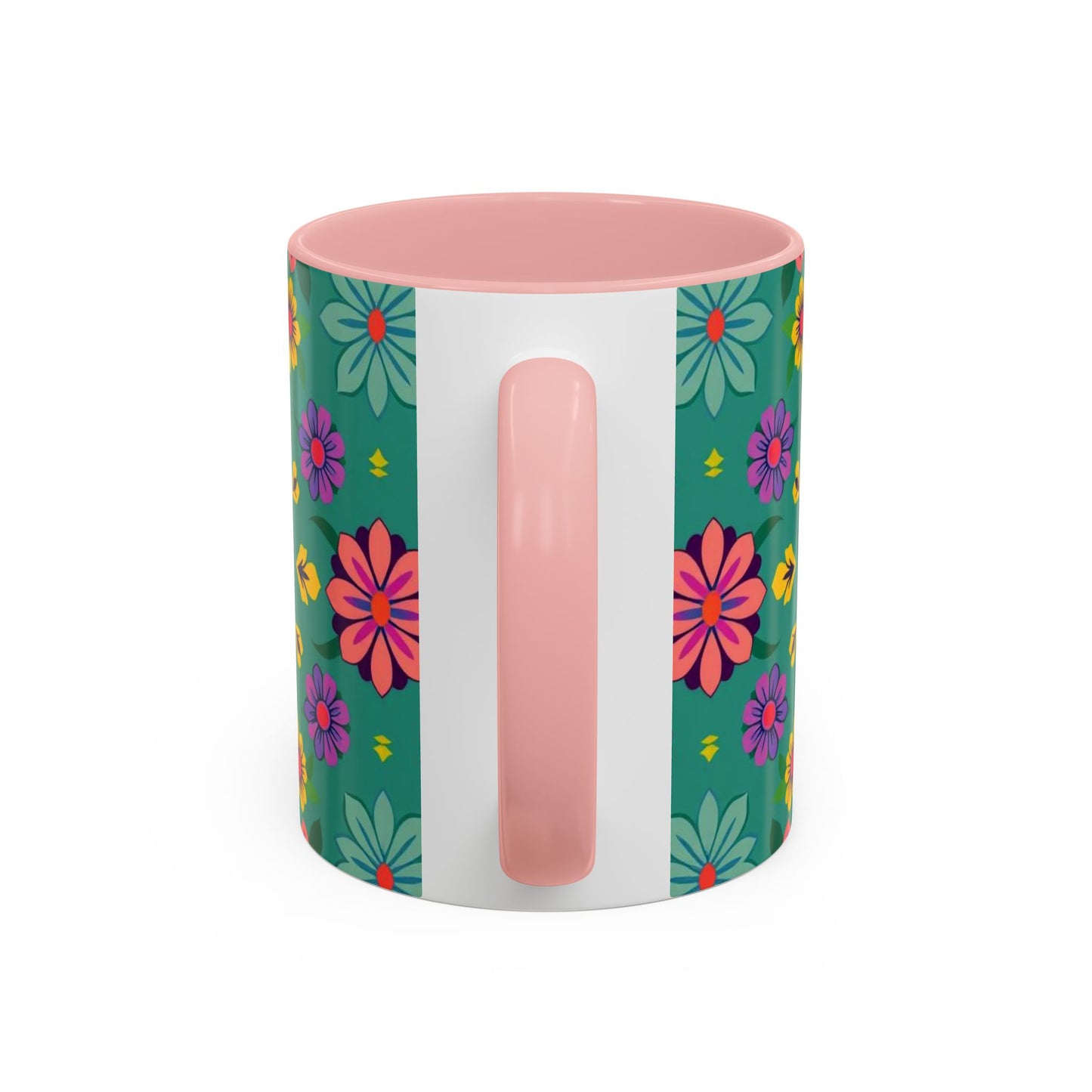 Accent Coffee Mug, Aquarius, Zodiac v3, Flower Pattern, (11, 15oz)