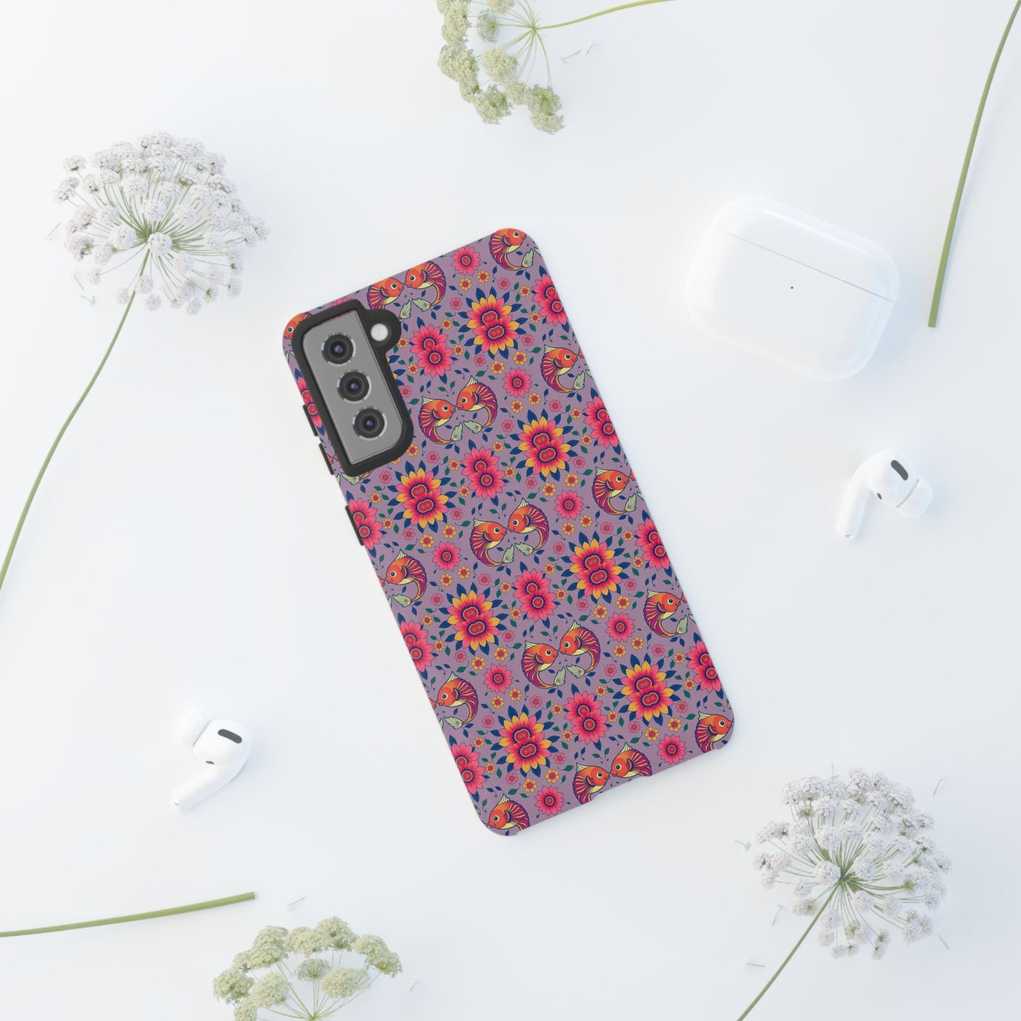 Tough Cases, Pisces, Zodiac v3, Flower Pattern