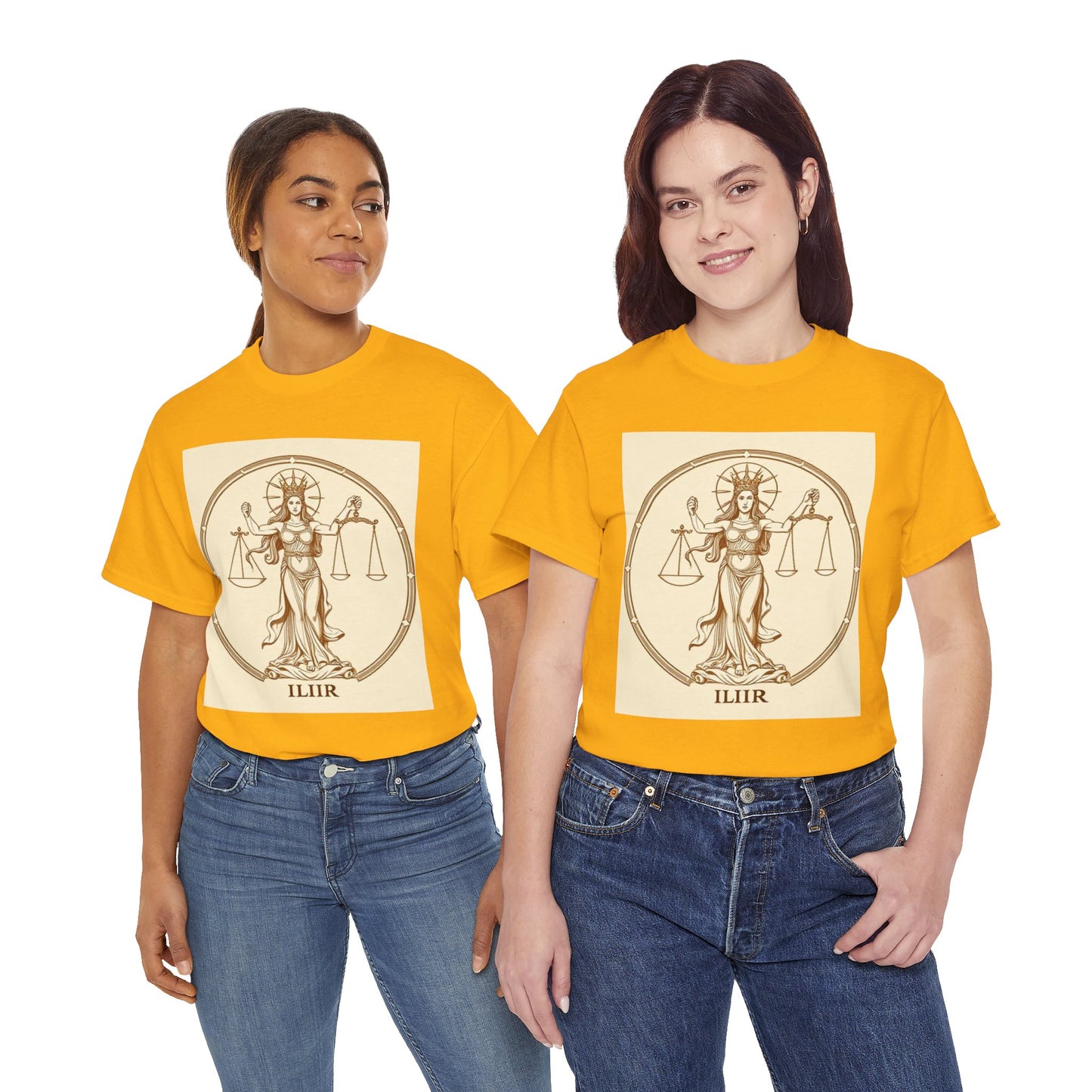 Unisex Heavy Cotton T-Shirt, Libra Goddess v1, Zodiac Design