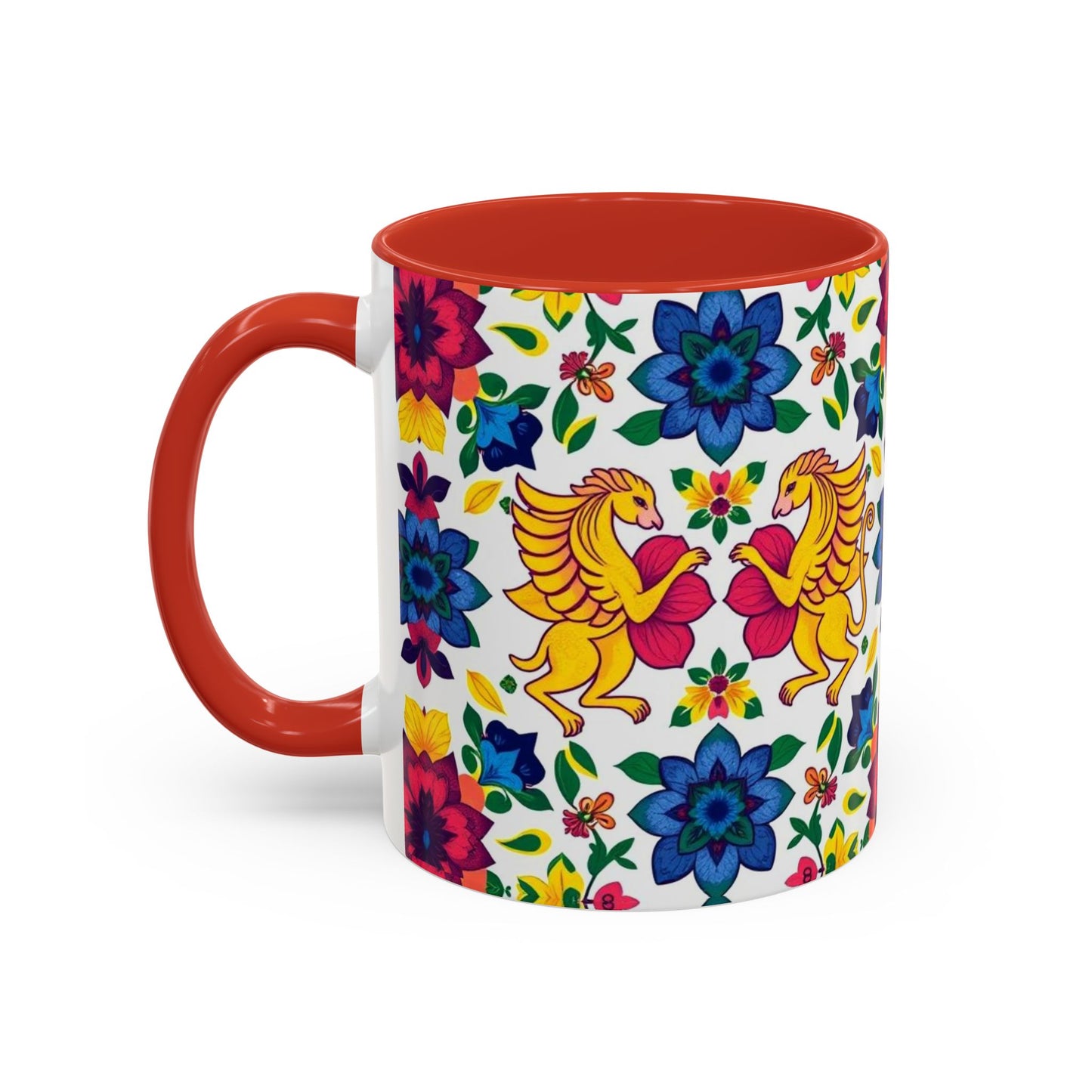 Accent Coffee Mug, Gemini, Zodiac, Flower Pattern, (11, 15oz)