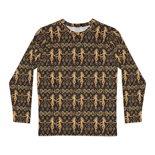 Men's Long Sleeve Shirt, (AOP), Gemini, Zodiac v2, Pattern