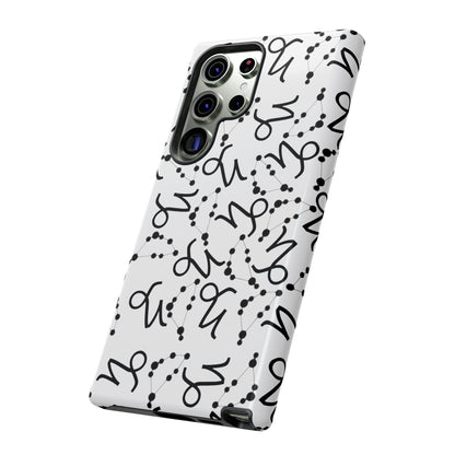 Tough Cases with the Capricorn Zodiac sign for iPhone, Samsung Galaxy, and Google Pixel devices
