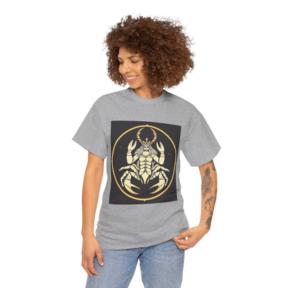 Unisex Heavy Cotton T-Shirt, Scorpio King, Print Art, Zodiac Design