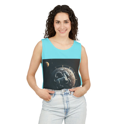 Unisex Garment-Dyed, Tank Top, Aries Design, Planet Animal, 100% Ringspun US cotton