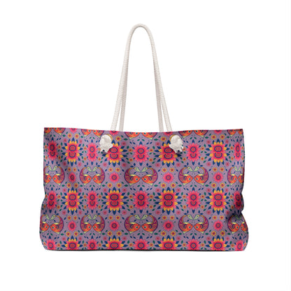 Weekender Bag, Pisces, Zodiac v3, Flower Pattern