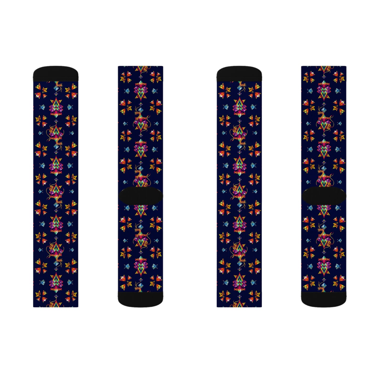 Sublimation Socks, Aquarius, Zodiac, Jewel Pattern
