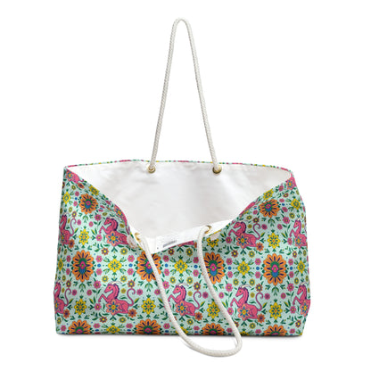 Weekender Bag, Aquarius, Zodiac, Flower Pattern