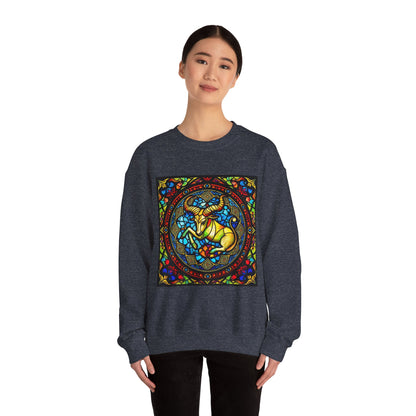 Unisex Heavy Blend™ Crewneck Sweatshirt, Glass, Taurus Zodiac Design