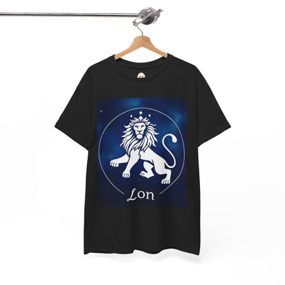 Unisex Heavy Cotton T-Shirt, Space Lion v1, Leo Zodiac Design