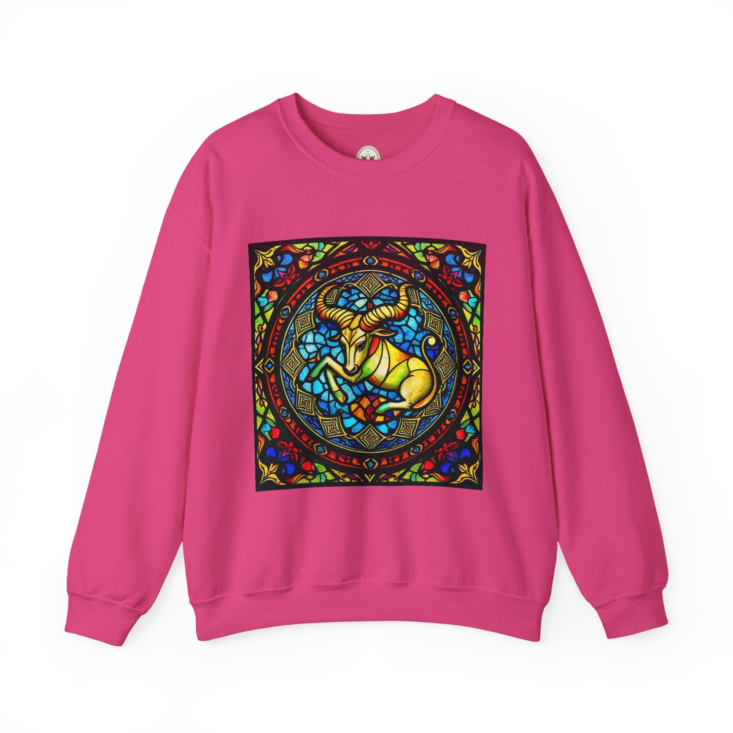 Unisex Heavy Blend™ Crewneck Sweatshirt, Glass, Taurus Zodiac Design
