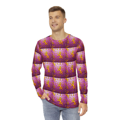 Men's Long Sleeve Shirt, (AOP), Leo, Zodiac v2, Pattern
