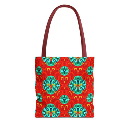 Tote Bag (AOP), Aries, Zodiac v1, Jewel Pattern