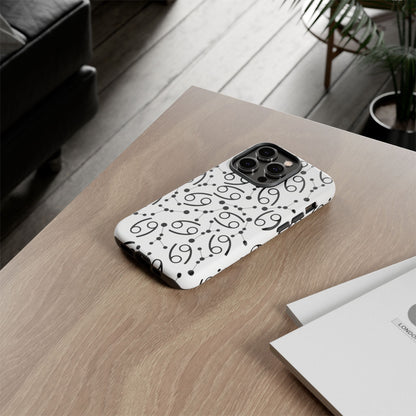 Tough Cases with the Cancer Zodiac sign for iPhone, Samsung Galaxy, and Google Pixel devices