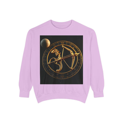 Garment-Dyed Sweatshirt, Unisex, Space Symbol Design, Sagittarius