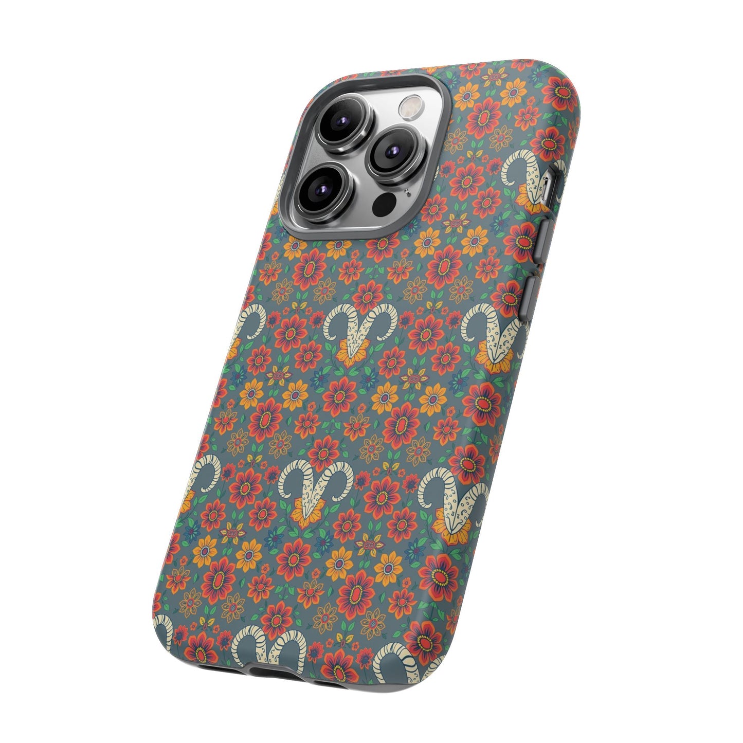 Tough Cases, Aries, Zodiac v3, Flower Pattern