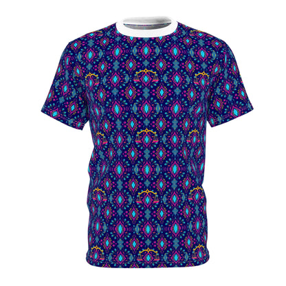 Unisex Cut & Sew T-Shirt, (AOP), Libra, Zodiac v2, Jewels Pattern