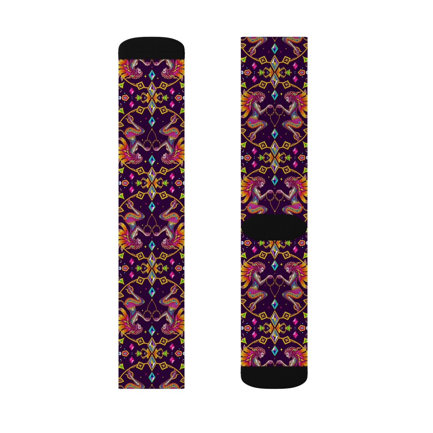 Sublimation Socks, Gemini, Zodiac v2, Jewel Pattern