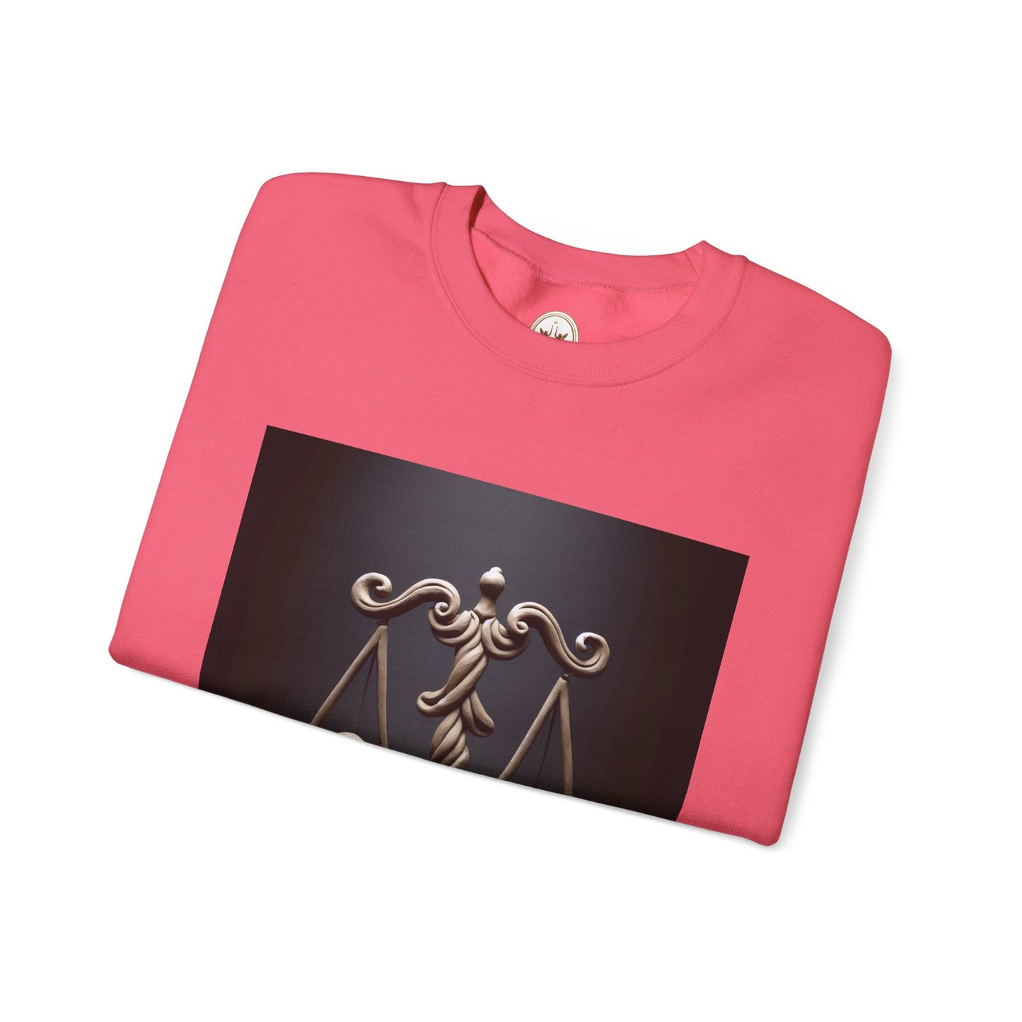 Unisex Heavy Blend™ Crewneck Sweatshirt, Brown Scale, Libra Zodiac Design
