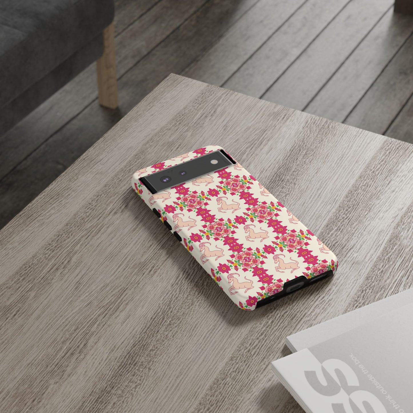 Tough Cases, Capricorn, Zodiac v3, Flower Pattern