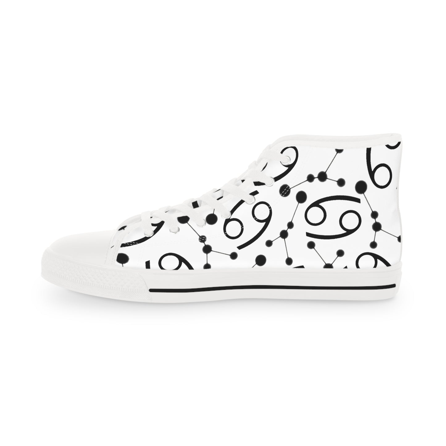 Men's High Top Sneakers, Breathable polyester canvas, Cancer Zodiac Design