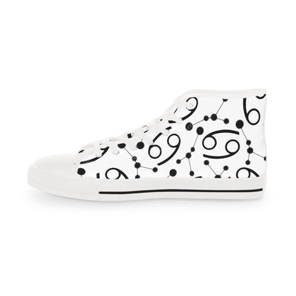 Men's High Top Sneakers, Breathable polyester canvas, Cancer Zodiac Design