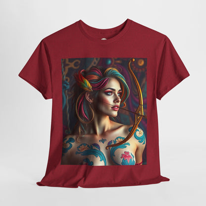 Unisex Heavy Cotton T-Shirt, Sagittarius, Zodiac v1, Sexy Art