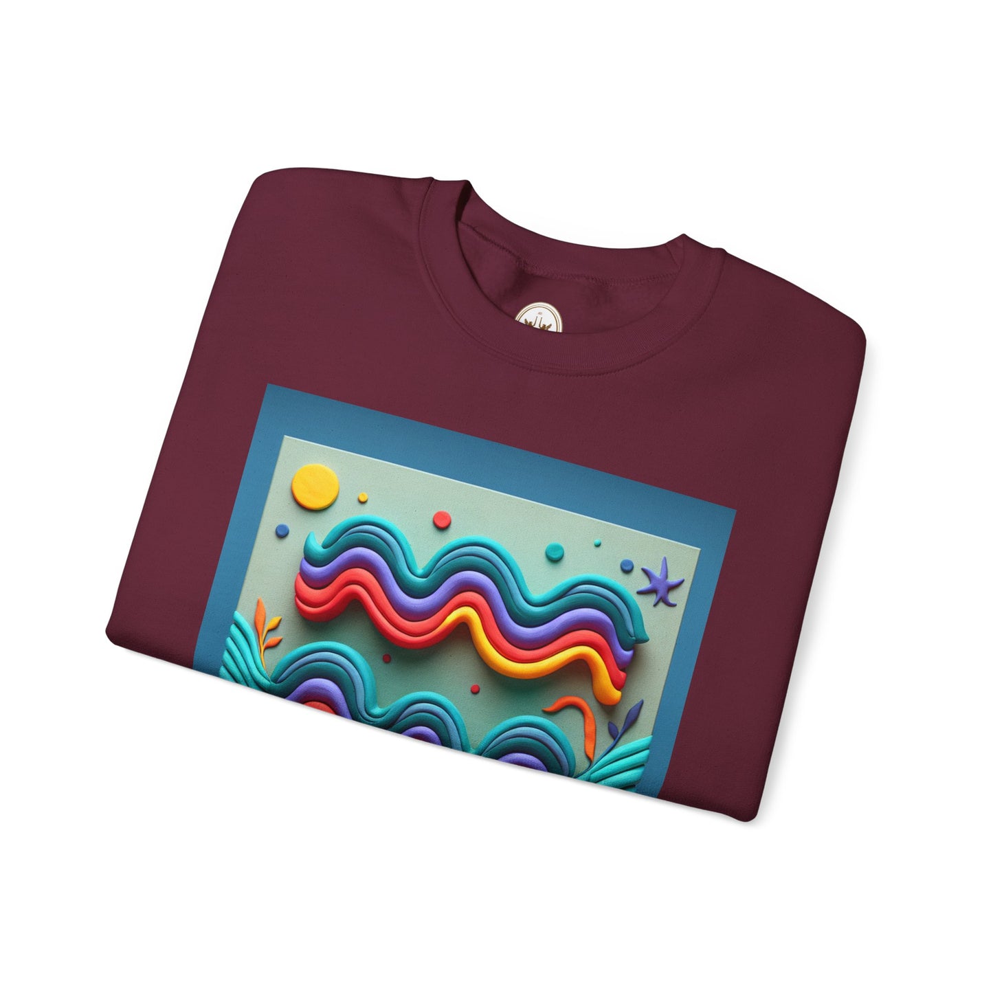 Unisex Heavy Blend™ Crewneck Sweatshirt, Water Painting, Aquarius Zodiac Design