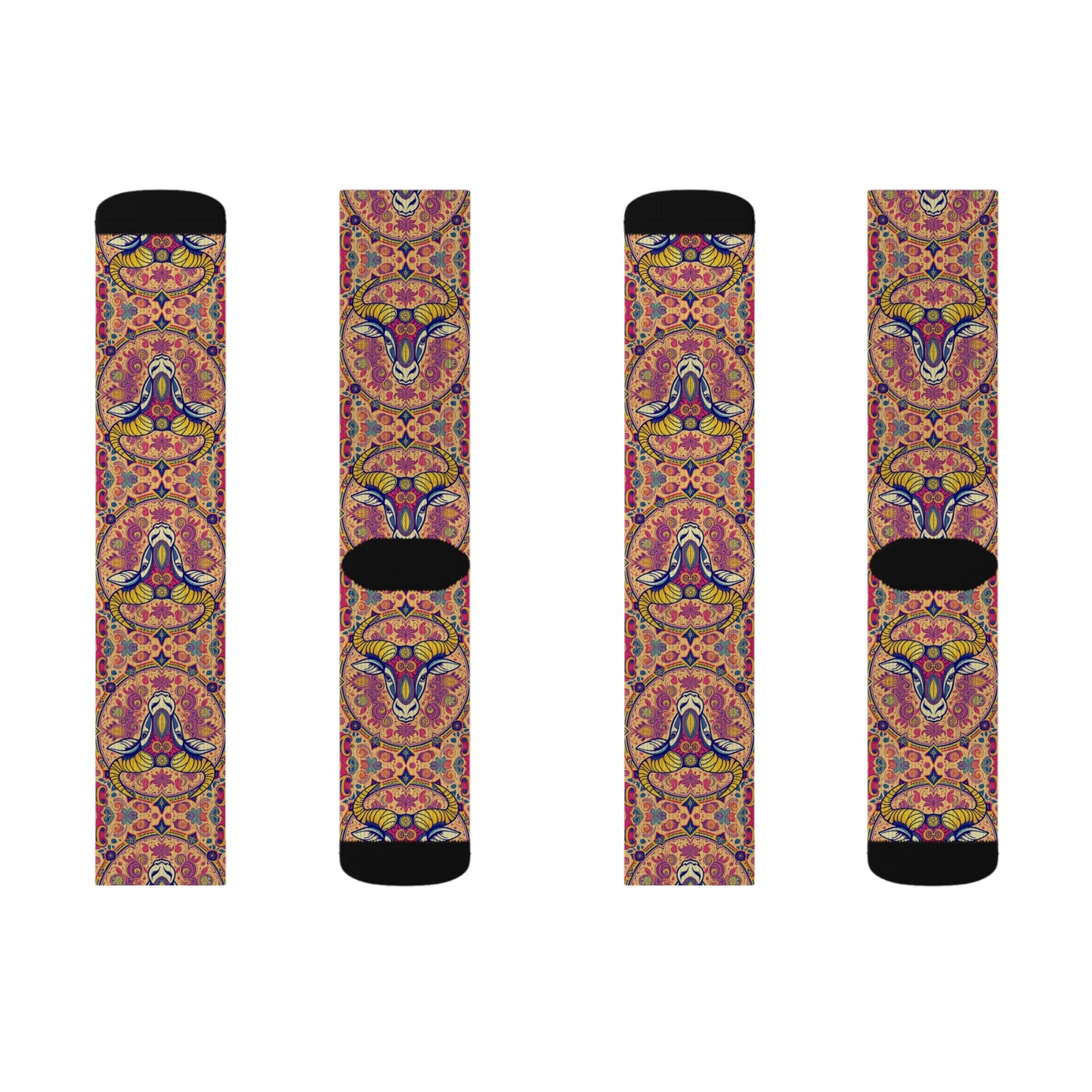 Sublimation Socks, Taurus, Zodiac v2, Pattern