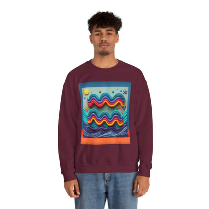 Unisex Heavy Blend™ Crewneck Sweatshirt, Water Painting, Aquarius Zodiac Design