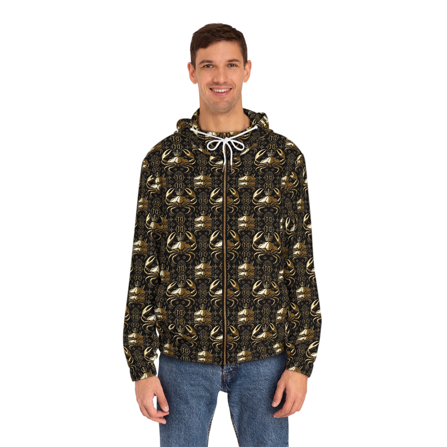 Full-Zip Hoodie (AOP), Cancer, Zodiac v2, Pattern