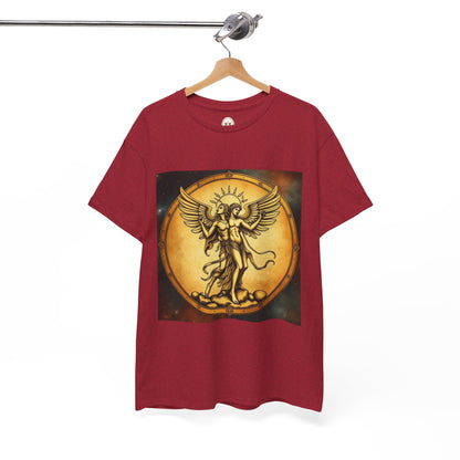 Unisex Heavy Cotton T-Shirt, Angel Twin, Gemini Zodiac Design