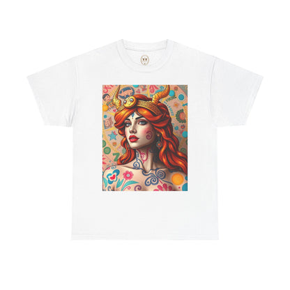 Unisex Heavy Cotton T-Shirt, Virgo, Zodiac v1, Sexy Art