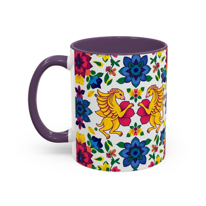 Accent Coffee Mug, Gemini, Zodiac, Flower Pattern, (11, 15oz)