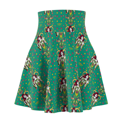 Women's Skater Skirt, (AOP), Aries, Zodiac v1, Sexy Pattern