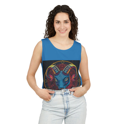 Unisex Garment-Dyed, Tank Top, Aries Design, Pop Art, 100% Ringspun US cotton