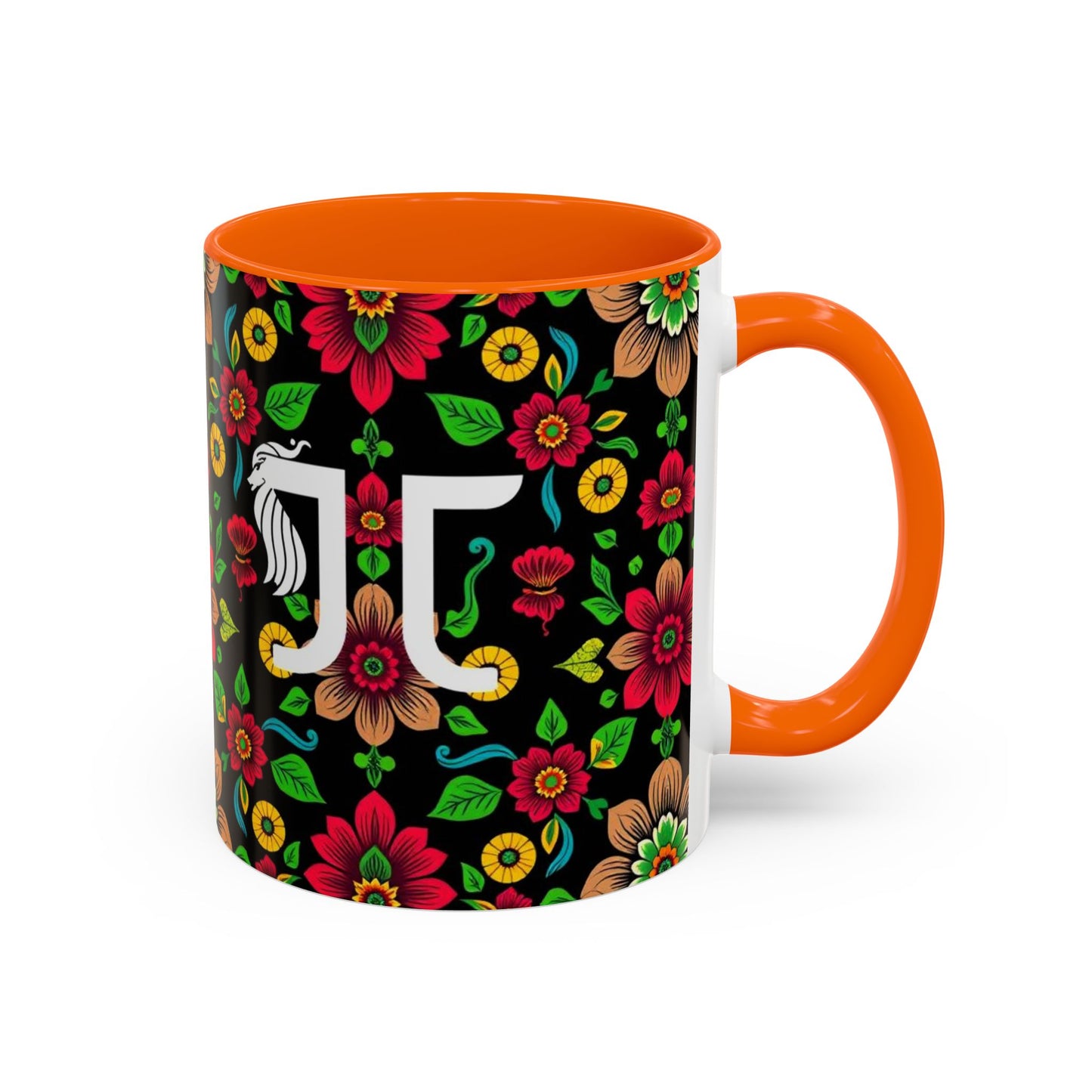 Accent Coffee Mug, Gemini, Zodiac v4, Flower Pattern, (11, 15oz)