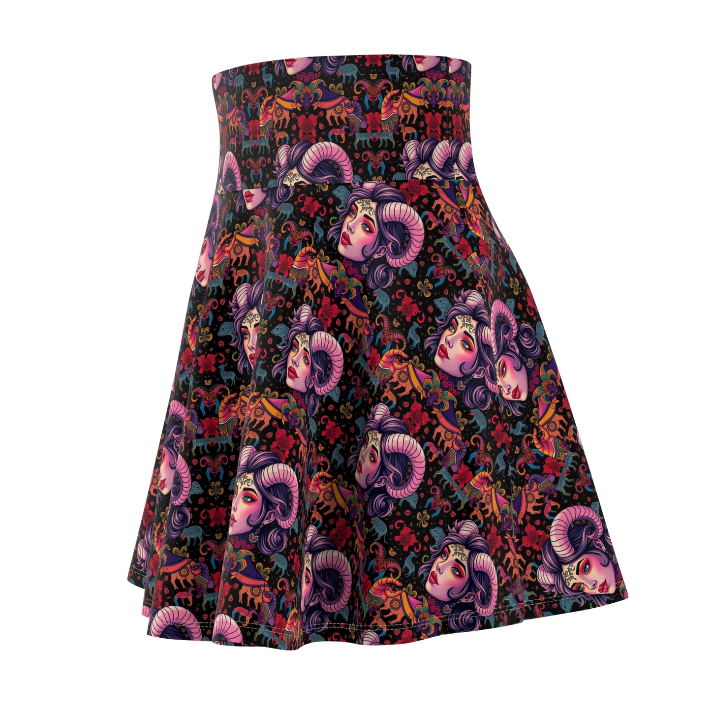 Women's Skater Skirt, (AOP), Taurus, Zodiac v1, Sexy Pattern