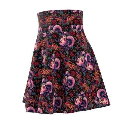 Women's Skater Skirt, (AOP), Taurus, Zodiac v1, Sexy Pattern